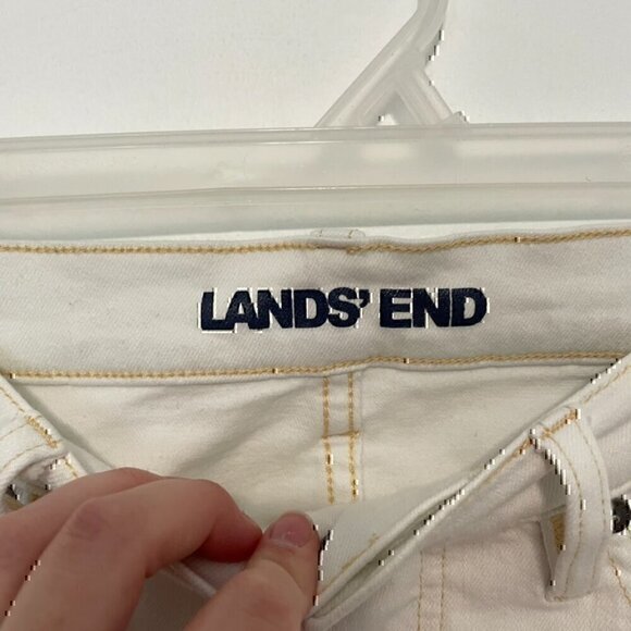 LANDS' END High Rise Slim Ankle Jean White Light Wash? High Waisted Cropped Crop - Picture 4 of 12